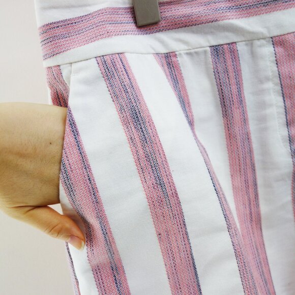 LOFT Striped Classic Short 100% Cotton Pink and White 4" Inseam (10) NWOT! - Picture 3 of 7